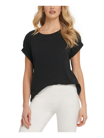 DKNY Womens Black Short Sleeve Crew Neck T-Shirt XS