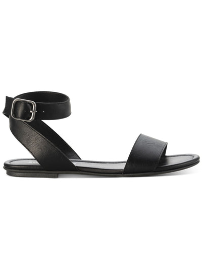 SUN STONE Womens Black Ankle Strap Miiah Round Toe Buckle Sandals 6 M