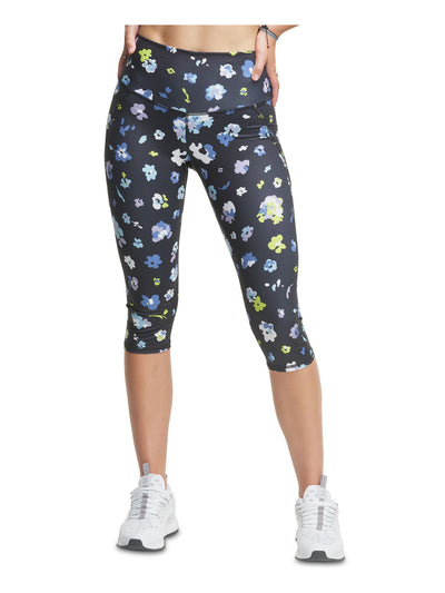 CHAMPION Womens Black Stretch Moisture Wicking Odor Technology Built-in Pocket Floral Active Wear Cropped Leggings XL