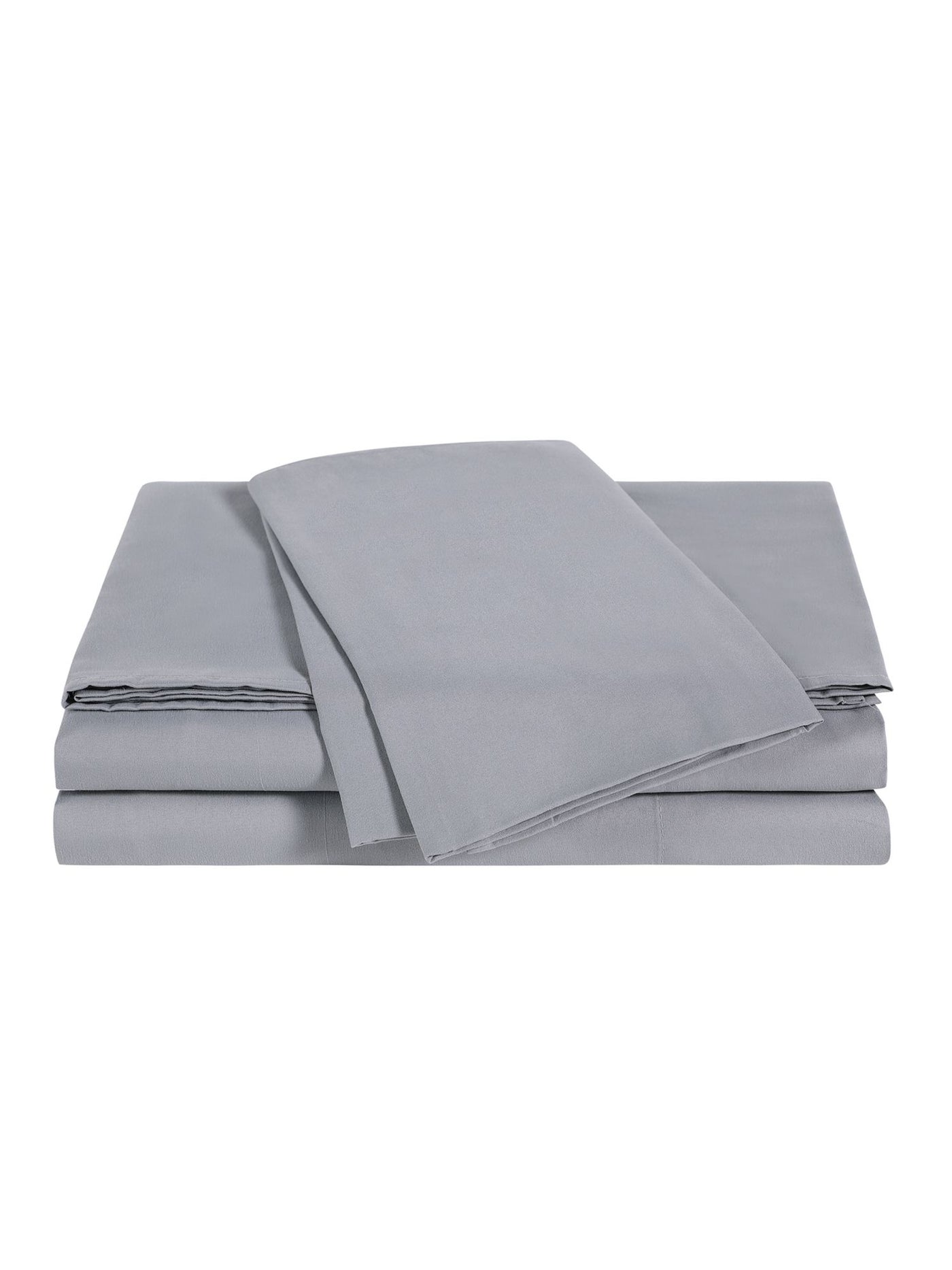 WELLBEING Gray Solid 300 Thread Count King \ California King Sheet Set