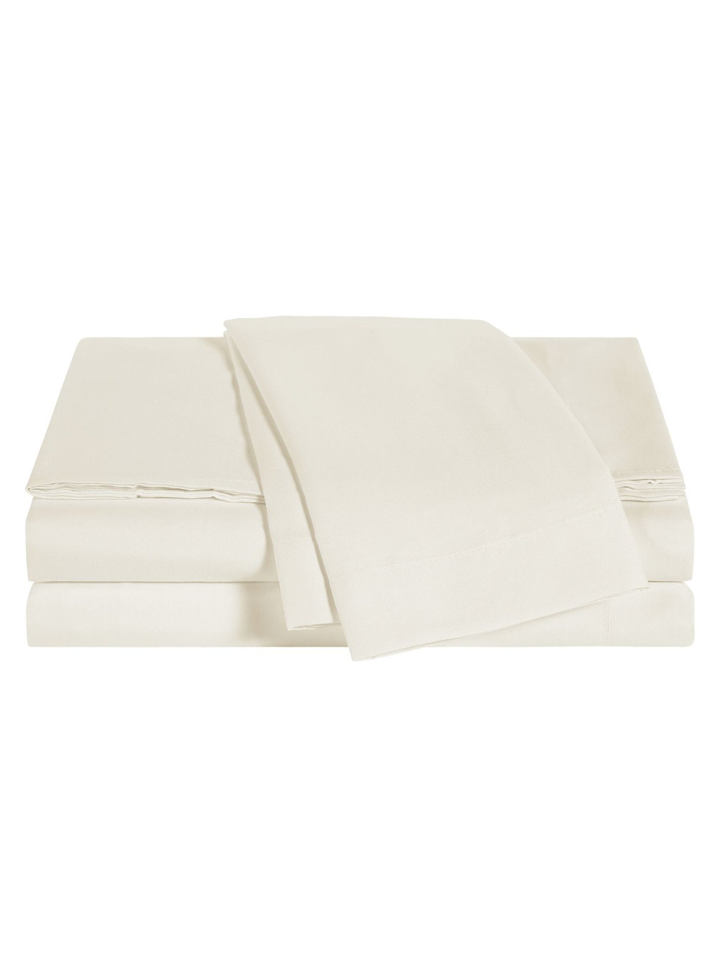 WELLBEING Sunham Ivory Solid 300 Thread Count Queen Sheet Set