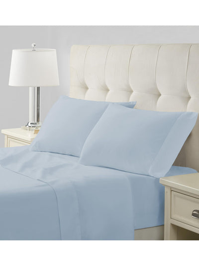 WELLBEING Light Blue Solid 300 Thread Count King \ California King Sheet Set