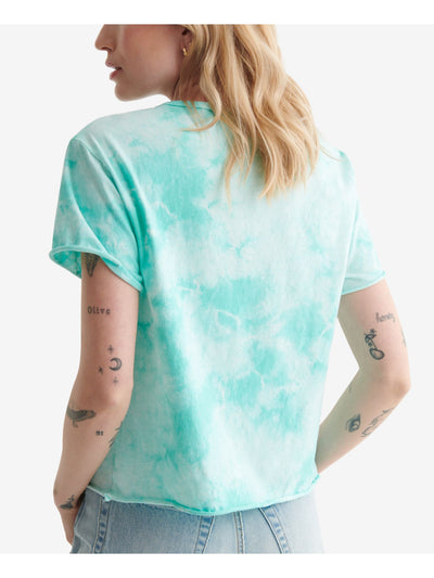 LUCKY BRAND Womens Turquoise Graphic Short Sleeve Crew Neck T-Shirt S