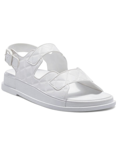 INC Womens White Slip-Resistant Adjustable Quilted Liyana Round Toe Buckle Slingback Sandal 8