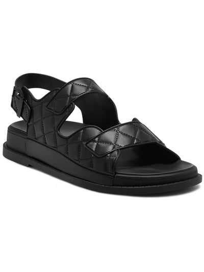 INC Womens Black Slip-Resistant Adjustable Quilted Liyana Round Toe Buckle Slingback Sandal 6 M