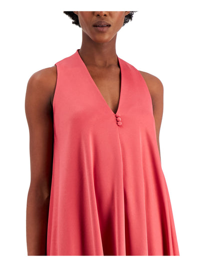 TAYLOR Womens Pink V Neck Short Party Trapeze Dress 2