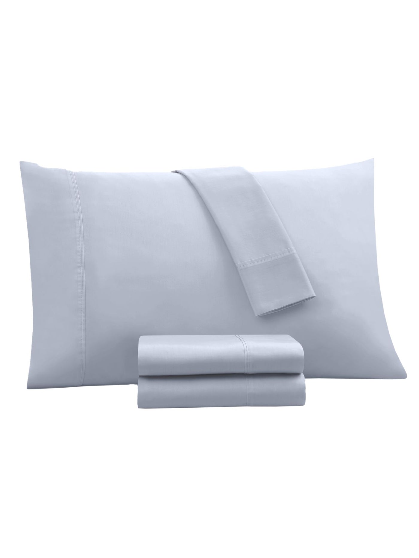 KENSINGSTON GARDEN Valencia Light Blue Solid 1000 Thread Count Queen Sheet Set