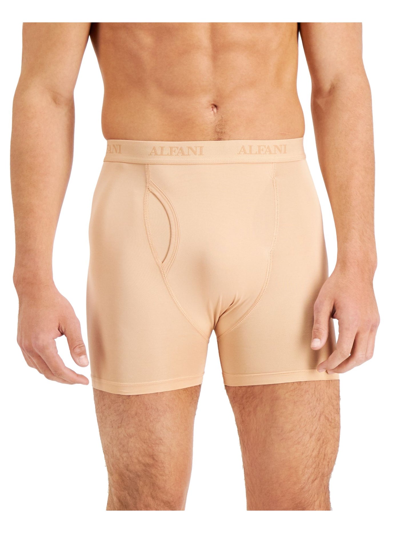 ALFANI Intimates Beige Mesh Quick-Dry Boxer Brief Underwear L