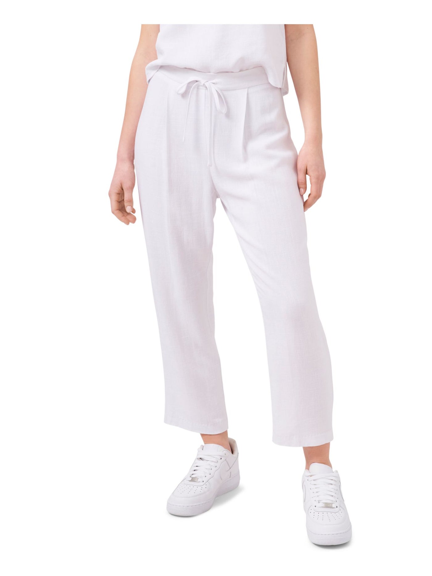 RILEY&RAE Womens White Pleated Tie Straight leg Pants M