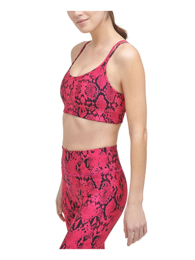 DKNY Intimates Pink Embossed Strappy Back Sports Bra S