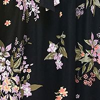 PLANET GOLD Womens Tie Floral Short Sleeve Off Shoulder Below The Knee Evening Hi-Lo Dress