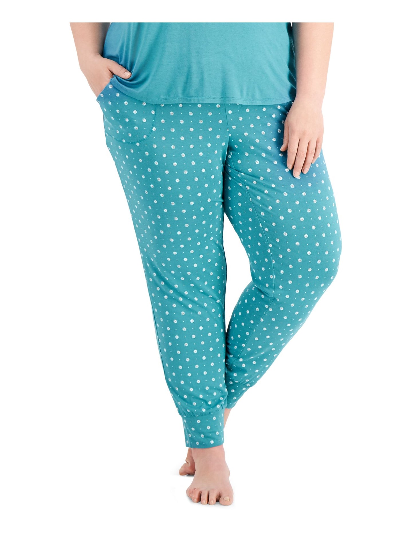 ALFANI Intimates Teal Pocketed Sleep Pants Plus 2X