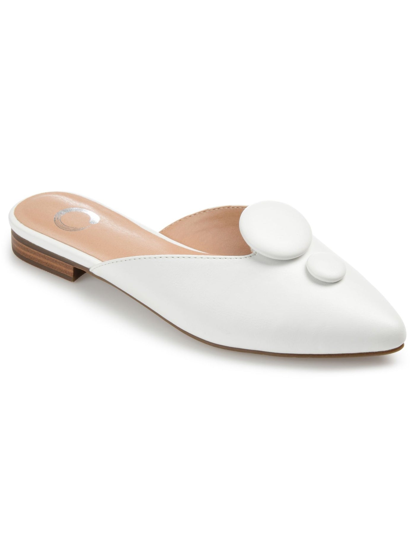 JOURNEE COLLECTION Womens Ivory Button Accent Cushioned Mallorie Pointed Toe Slip On Mules 11 M