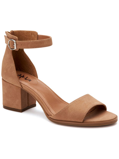STYLE & COMPANY Womens Brown Buckled Ankle Strap Padded Katerinaa Round Toe Block Heel Zip-Up Dress Heeled Sandal 11 M