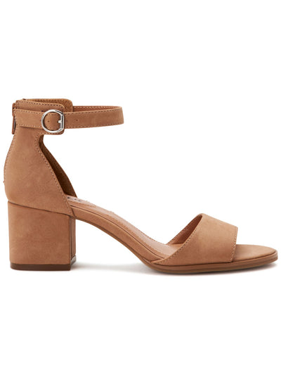 STYLE & COMPANY Womens Brown Buckled Ankle Strap Padded Katerinaa Round Toe Block Heel Zip-Up Dress Heeled Sandal 11 M