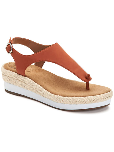 STYLE & COMPANY Womens Orange Espadrille 1" Platform Adjustable Strap Ankle Strap Balii Round Toe Wedge Buckle Slingback Sandal 10 M