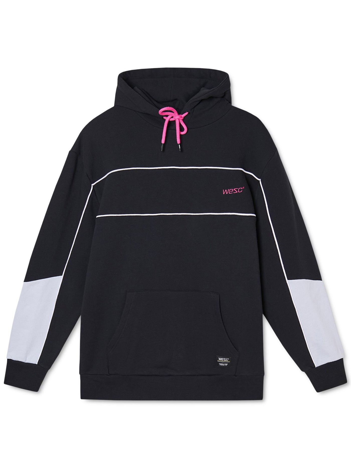 WESC Mens Mike Black Logo Graphic Draw String Hoodie L