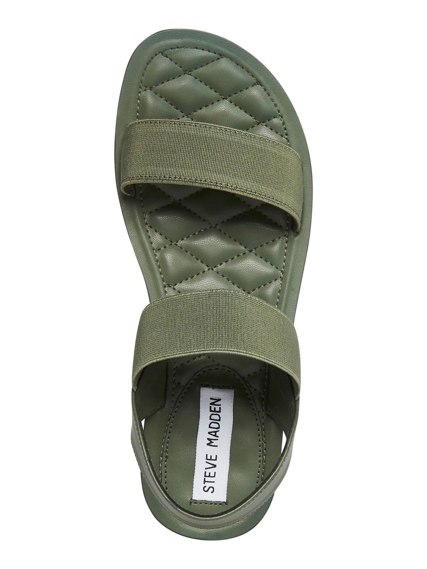 STEVE MADDEN Womens Green Stretch Strappy Randie Round Toe Slip On Slingback Sandal 6 M