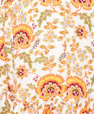 TEEZE ME Womens Stretch Zippered Floral Spaghetti Strap Sweetheart Neckline Short Party Fit + Flare Dress