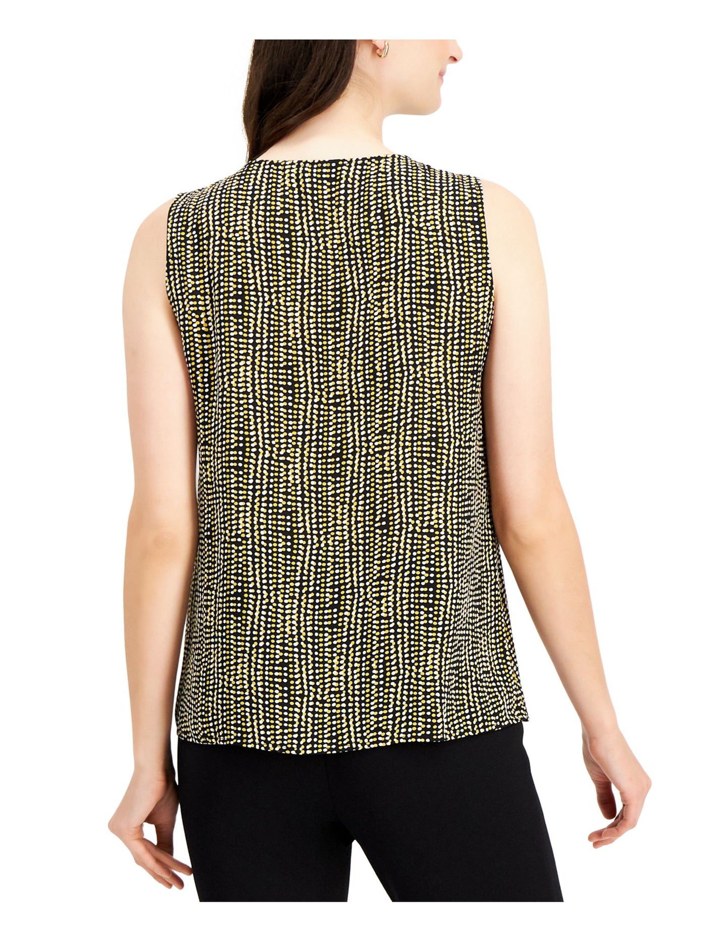 KASPER Womens Tie Sleeveless V Neck Top