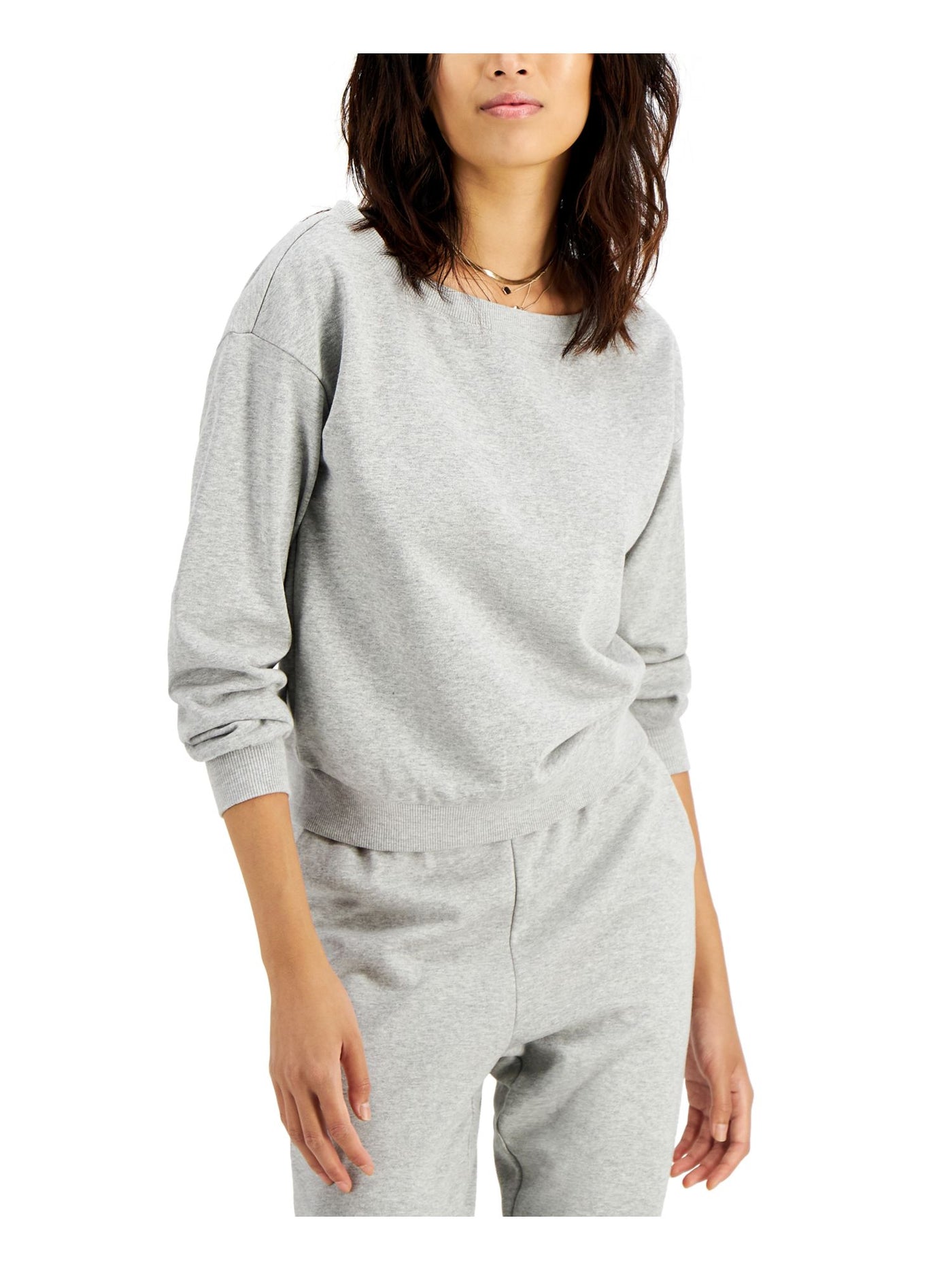 INC Womens Gray Heather Sweatshirt XS