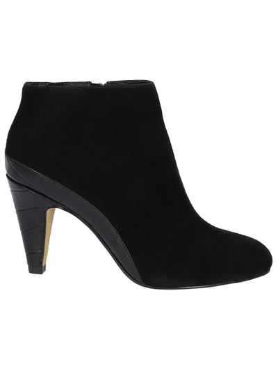 BELLA VITA Womens Black Comfort Brennan Round Toe Cone Heel Zip-Up Leather Dress Boots 10 M