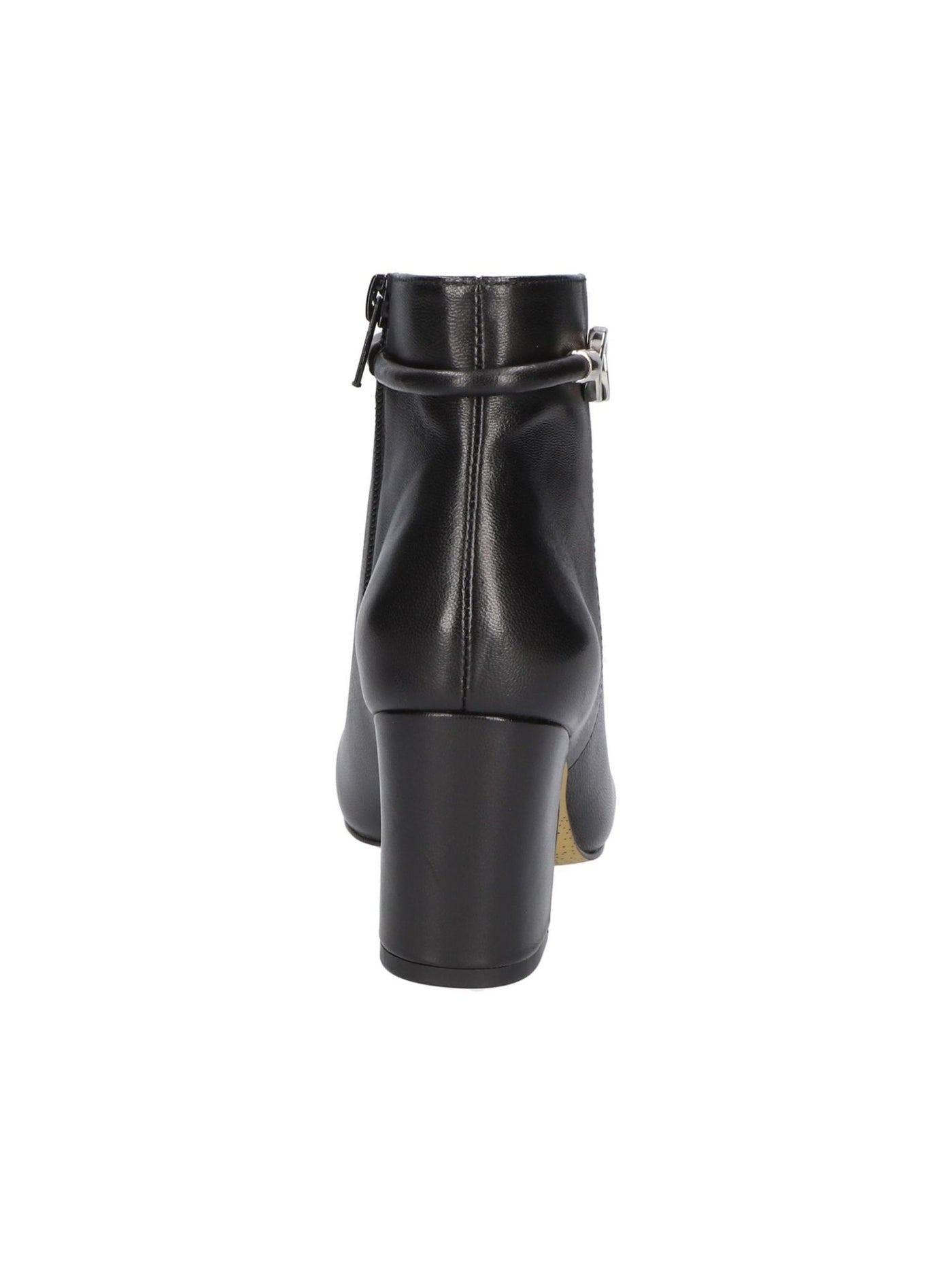 BELLA VITA Womens Black Diaz Almond Toe Block Heel Zip-Up Leather Dress Booties 7 M