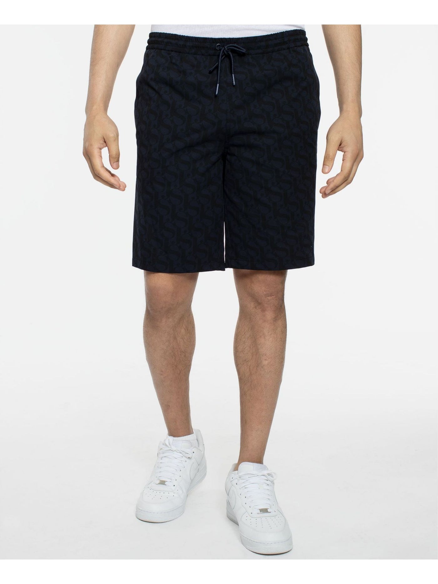 SEANJOHN Mens Navy Logo Graphic Classic Fit Shorts 3XL