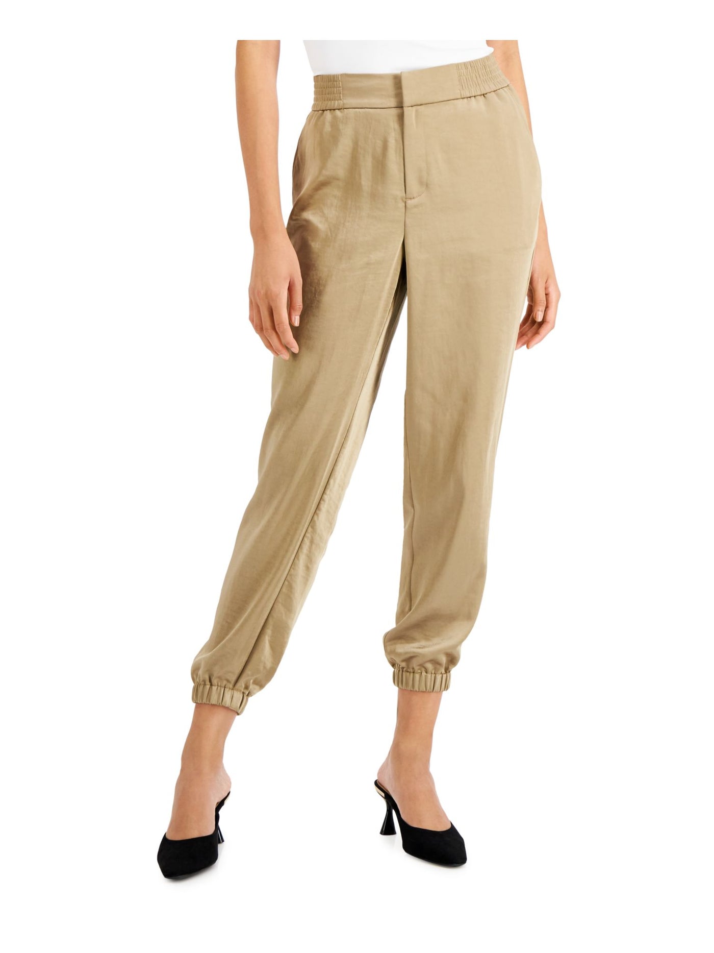 CHARTER CLUB Womens Zippered Pocketed Ankle  Elastic Waistband And Hem Wear To Work Cuffed Pants