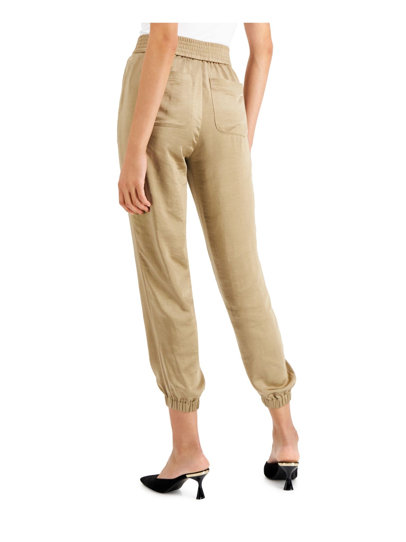 CHARTER CLUB Womens Beige Zippered Pocketed Ankle  Elastic Waistband And Hem Wear To Work Cuffed Pants 14