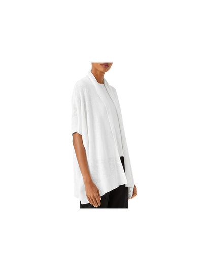 EILEEN FISHER Womens White Short Sleeve Open Cardigan Top XL