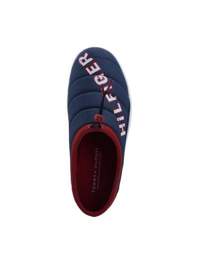 TOMMY HILFIGER Mens Navy Logo Adjustable Toggle Lightweight Quilted Cushioned Teller Round Toe Platform Slip On Sneakers Shoes 8 M