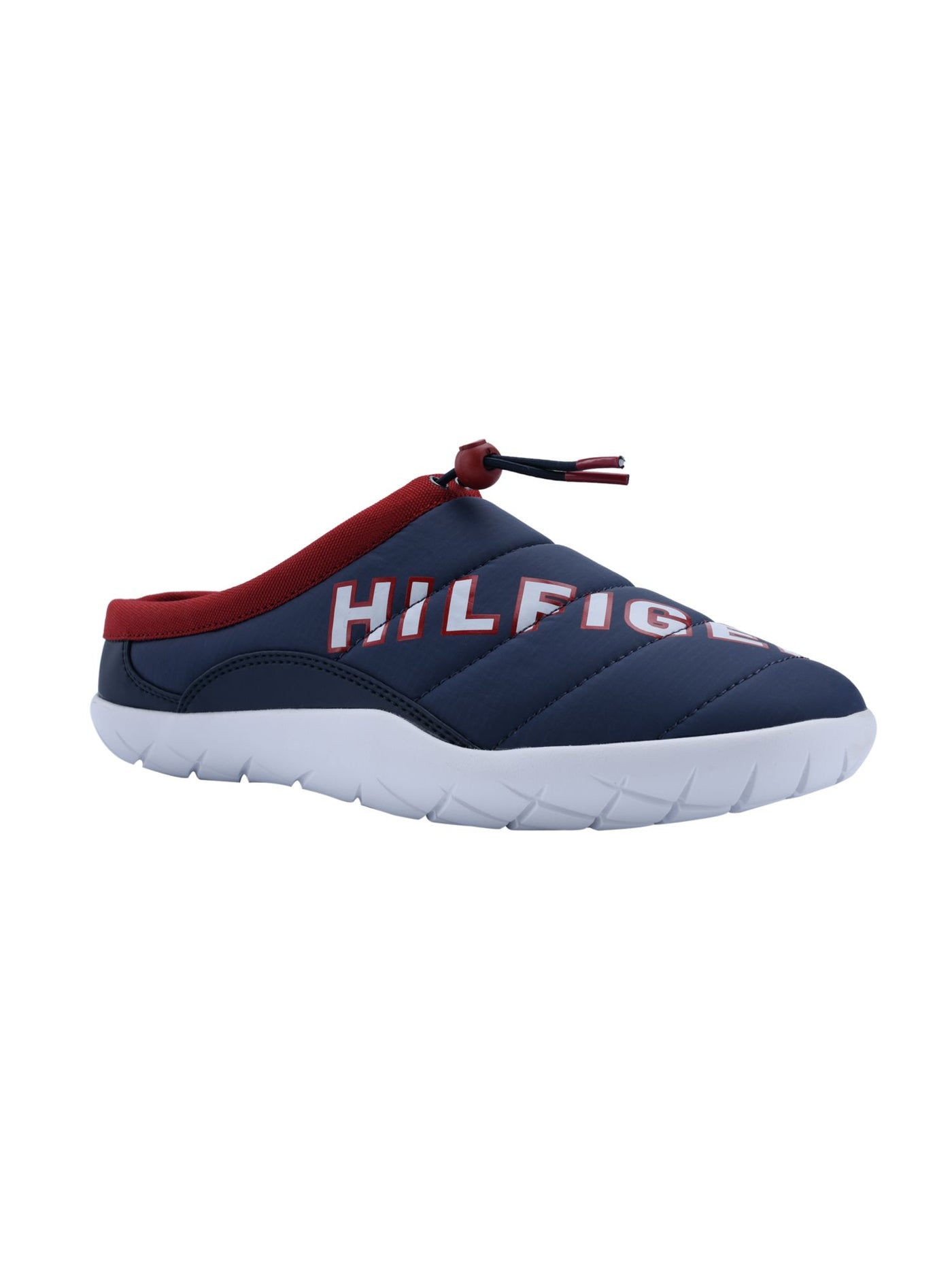 TOMMY HILFIGER Mens Navy Logo Adjustable Toggle Lightweight Quilted Cushioned Teller Round Toe Platform Slip On Sneakers Shoes 8.5 M