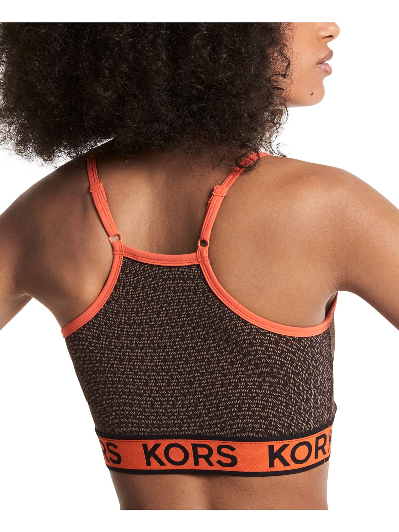 MICHAEL KORS Intimates Brown Low Impact Vibrant Trim Sports Bra 2XS