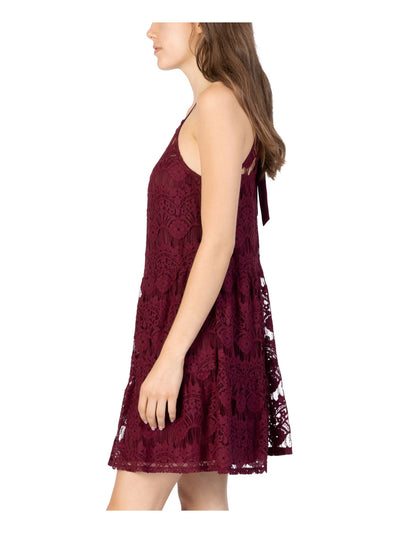 SPEECHLESS Womens Burgundy Sleeveless Halter Shift Dress Juniors M