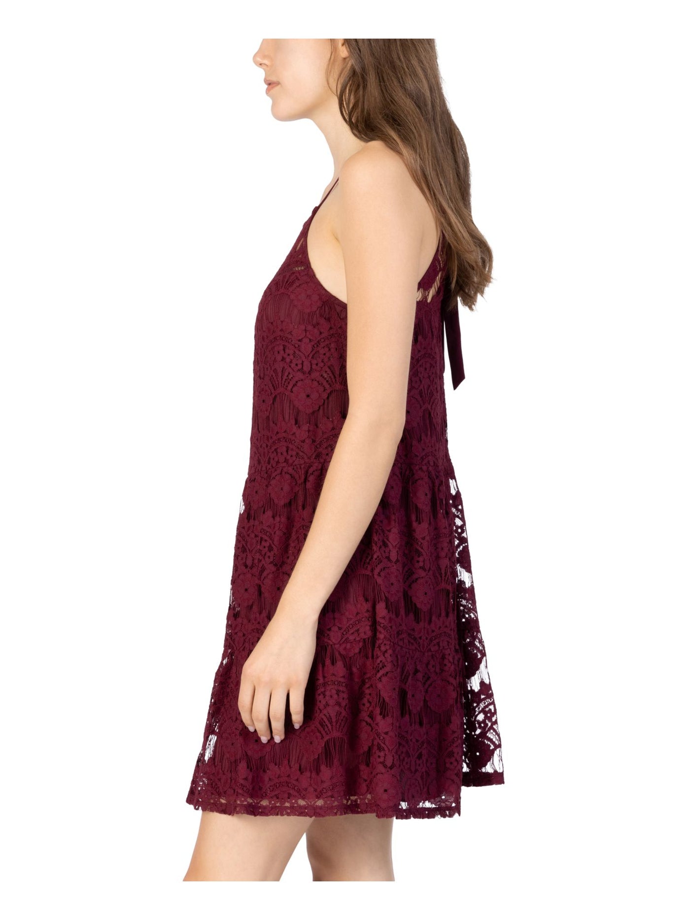 SPEECHLESS Womens Burgundy Sleeveless Halter Shift Dress Juniors XXL