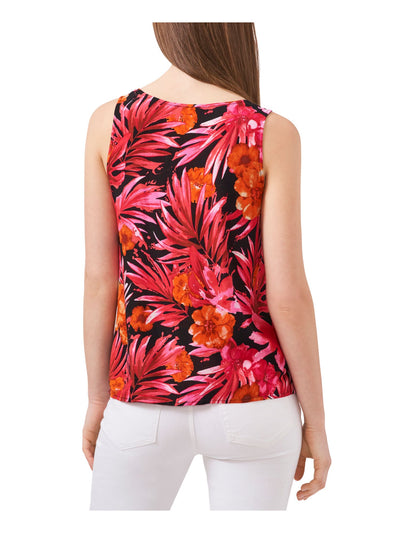 RILEY&RAE Womens Black Printed Sleeveless V Neck Top S