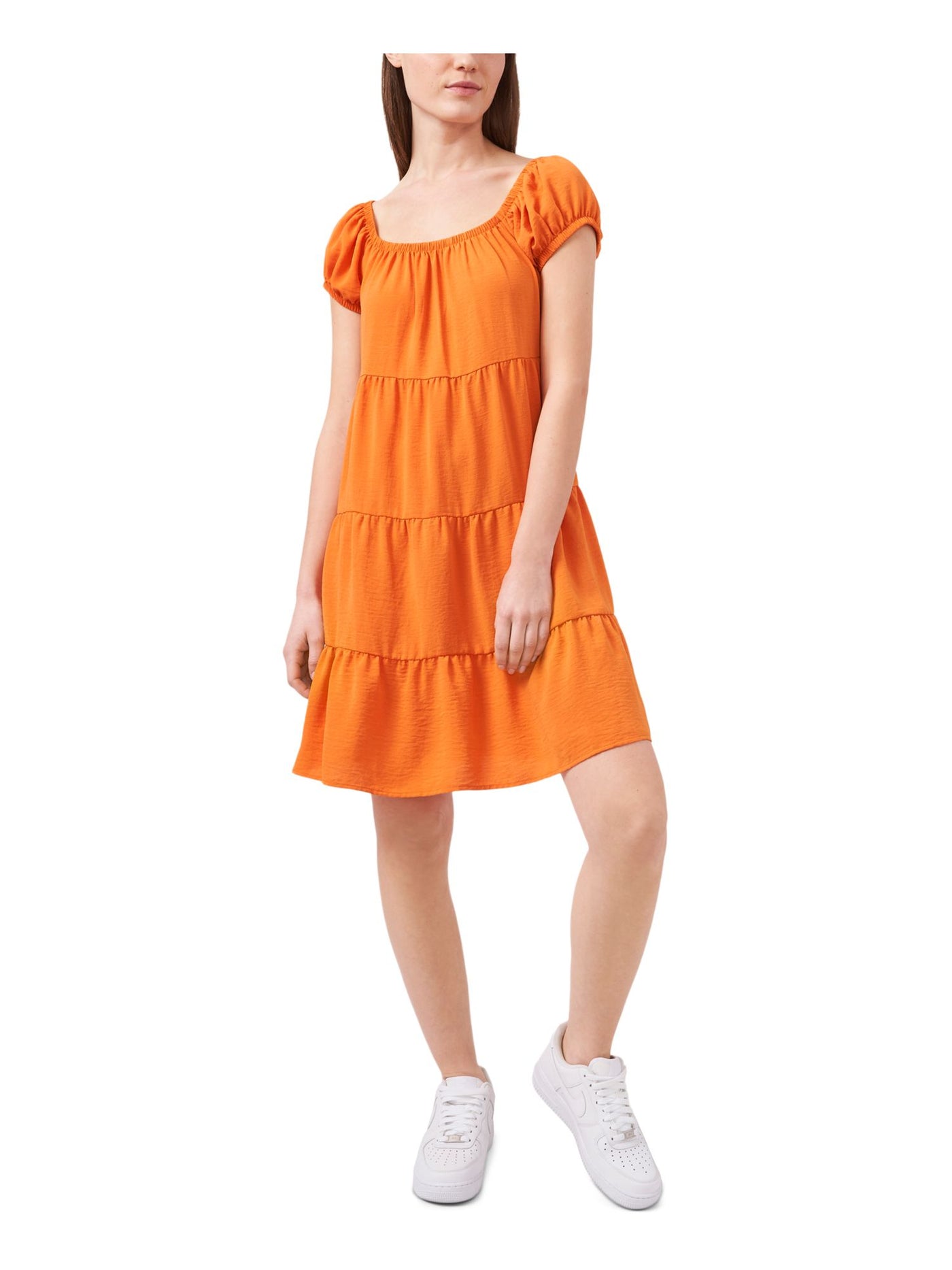 RILEY&RAE Womens Orange Cap Sleeve Scoop Neck Baby Doll Dress XL