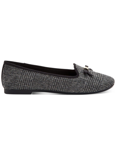 CHARTER CLUB Womens Gray Patterned Metallic Accent Bow Accent Padded Kimii Round Toe Slip On Loafers Shoes 9.5 M