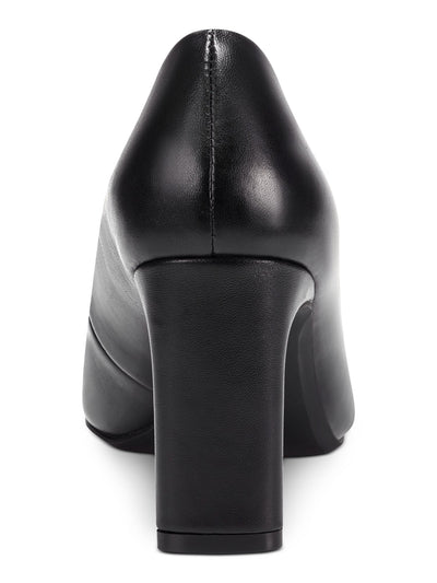 ALFANI Womens Black Cushioned Tarah Step N Square Toe Block Heel Slip On Leather Pumps Shoes 7 M