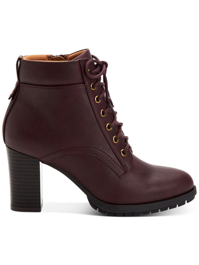 STYLE & COMPANY Womens Burgundy Lucillee Almond Toe Lace-Up Heeled Boots 8 M