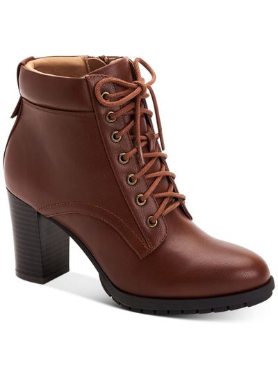 STYLE & COMPANY Womens Brown Lucillee Almond Toe Lace-Up Heeled Boots 5 M