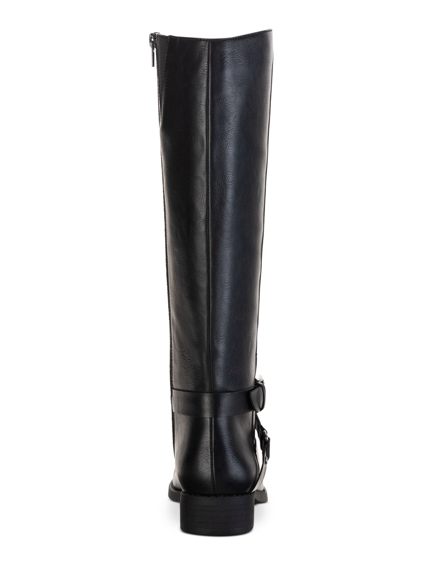 STYLE & COMPANY Womens Black Wide Calf Buckle Accent Marlee Round Toe Block Heel Zip-Up Riding Boot 6 M WC