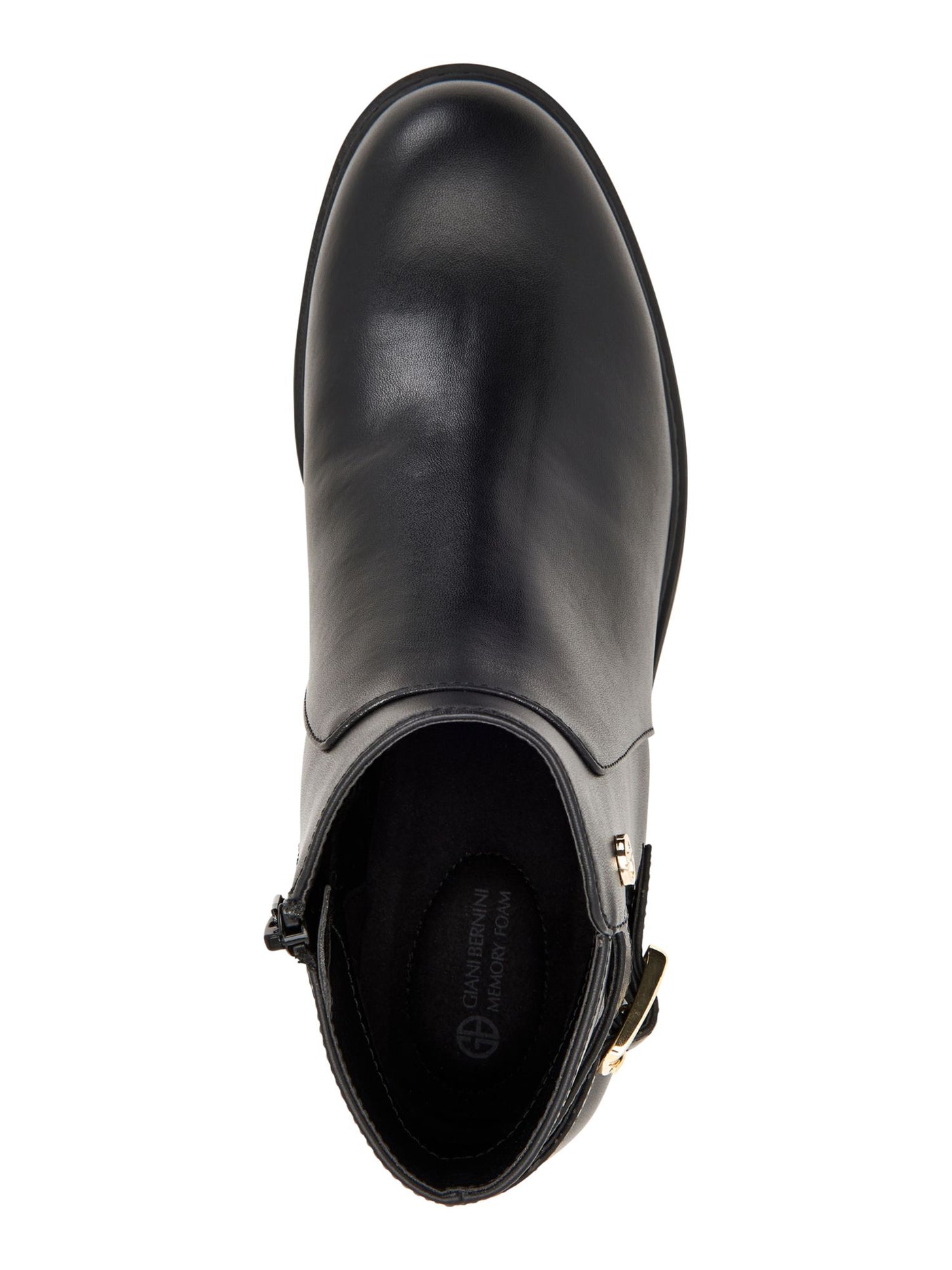 GIANI BERNINI Womens Black Buckle Accent Cushioned Brennin Round Toe Block Heel Zip-Up Booties 5 M