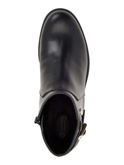 GIANI BERNINI Womens Black Buckle Accent Cushioned Brennin Round Toe Block Heel Zip-Up Booties 5 M