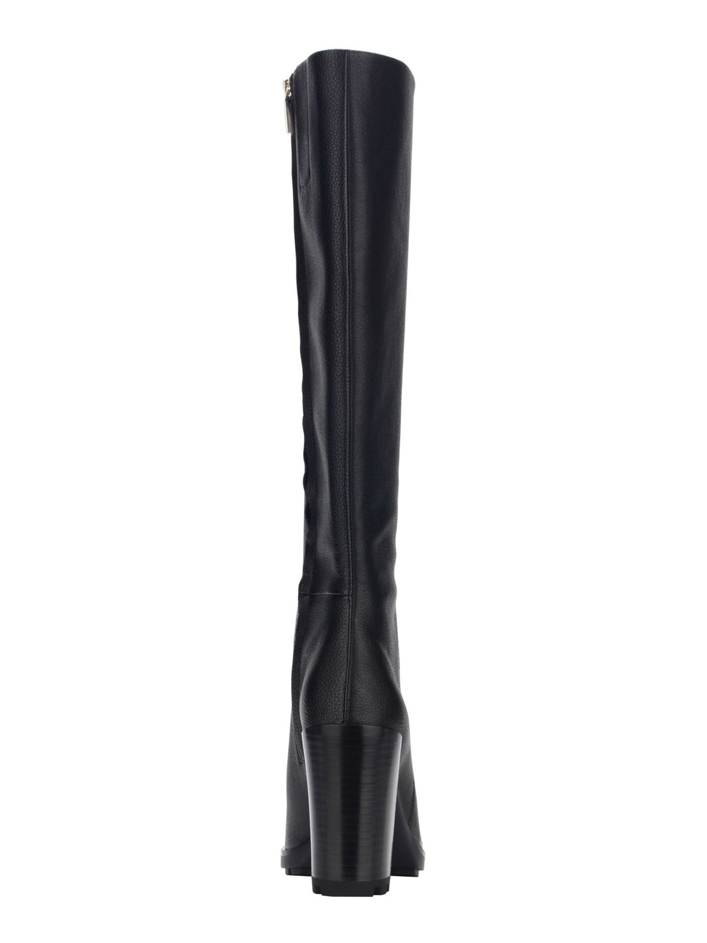 KENNETH COLE NEW YORK Womens Black Lug Sole Justin 2.0 Round Toe Block Heel Zip-Up Leather Heeled Boots 6.5 M