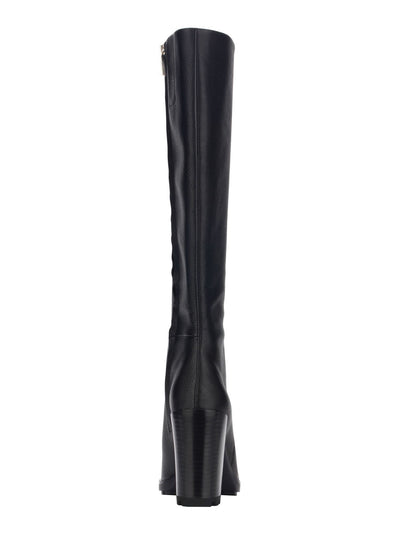 KENNETH COLE NEW YORK Womens Black Lug Sole Justin 2.0 Round Toe Block Heel Zip-Up Leather Heeled Boots 7 M