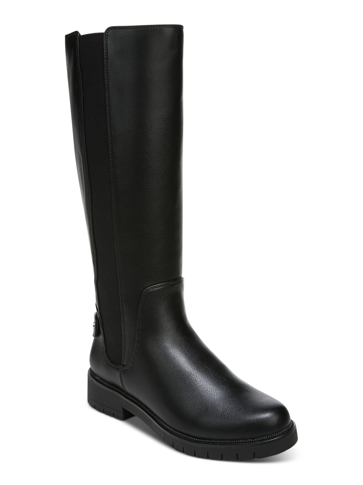 STYLE & COMPANY Womens Black Strap Accent Side Goring Lug Sole Padded Gwynn Round Toe Block Heel Zip-Up Boots Shoes 5.5 M