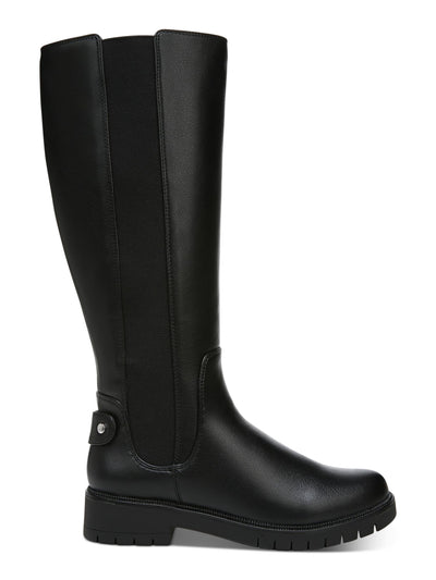 STYLE & COMPANY Womens Black Strap Accent Side Goring Lug Sole Padded Gwynn Round Toe Block Heel Zip-Up Boots Shoes 5.5 M