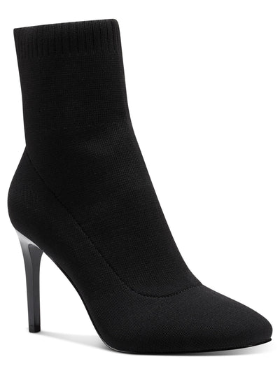 INC Womens Black Knit Sock Styling Padded Vidalia Square Toe Stiletto Dress Booties 7 M